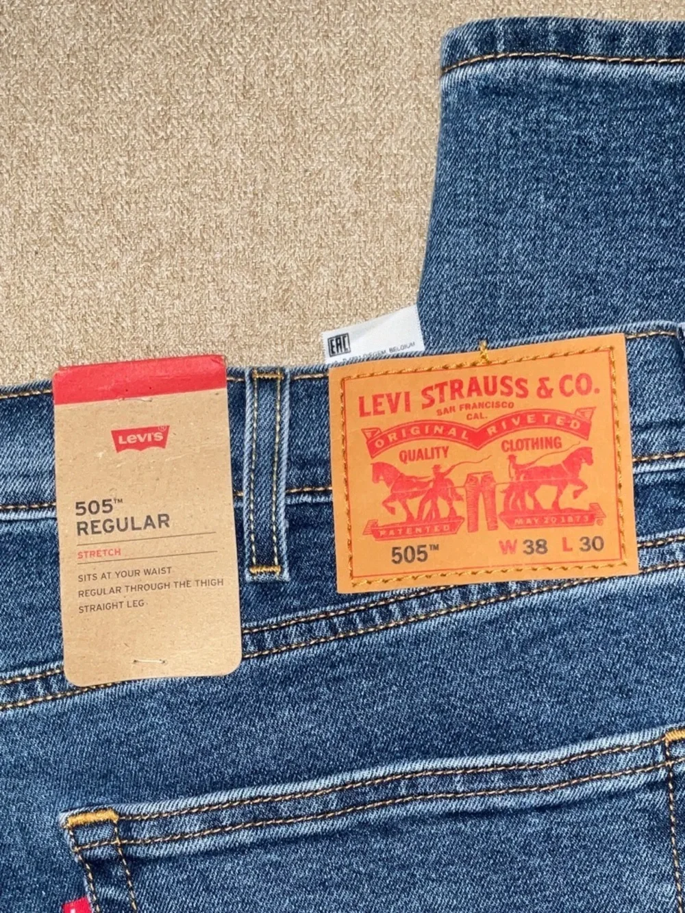 Levi's Men's Straight Jeans in Dark Blue Denim